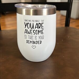 Inspirational White Tumbler with Lid
